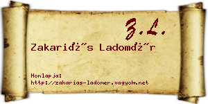 Zakariás Ladomér névjegykártya